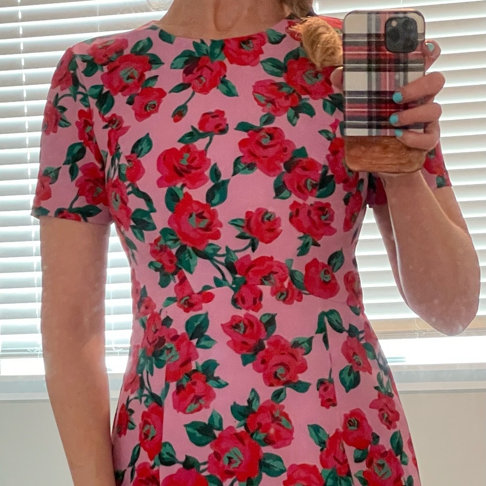 Black Halo -- Red, green, and pink FLORAL dress -- size XS